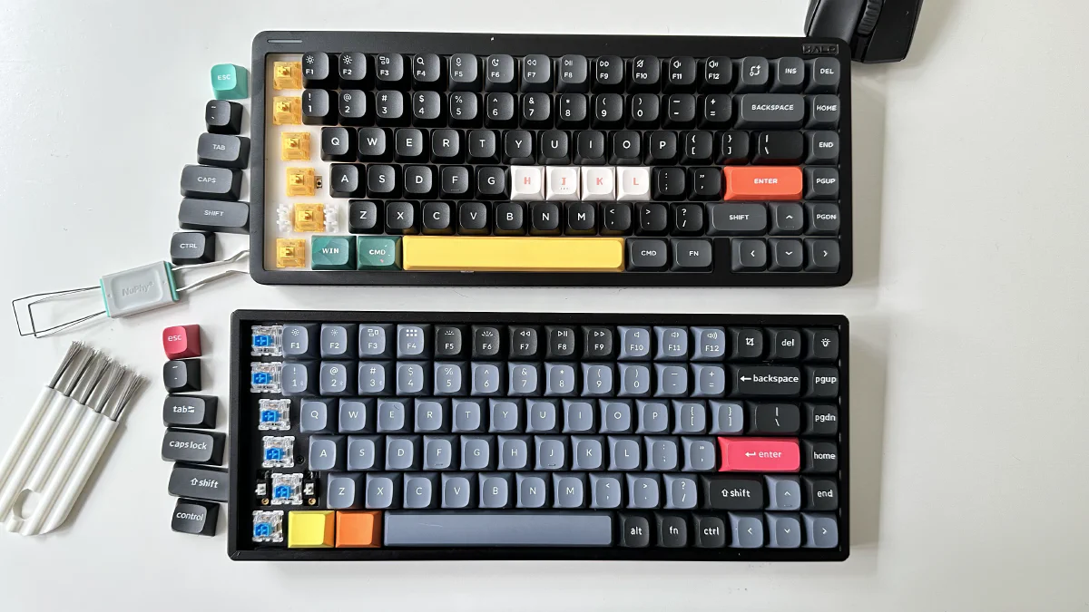 One column of keys removed from both keyboards